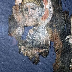 Coptic Textile Head of Christ, Painting on Linen, Egypt, 6th century