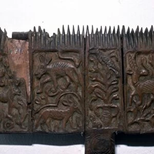 Coptic woodcarving with animals, 6th-7th century
