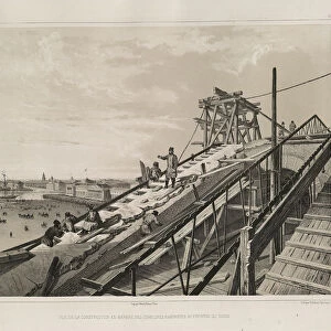The Cornice Construction (From: The Construction of the Saint Isaacs Cathedral), 1845. Artist: Montferrand, Auguste, de (1786-1858)