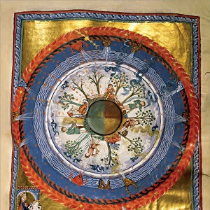 Cosmos, Body, and Soul. (Vision from Liber Divinorum Operum), ca 1220-1230