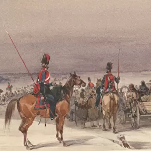 Cossacks convoying deportees, 1831. Artist: Anonymous