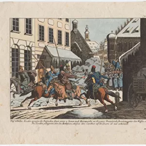 Five Cossacks entered Marienwerder. Artist: Campe, August Friedrich Andreas (1777-1846)