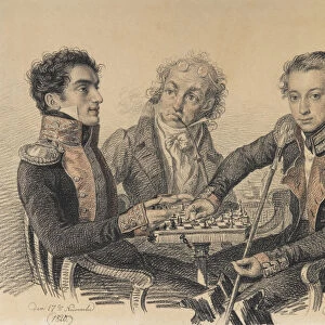 Count Zakhar Semjonovich Kherkheulidze, Baron Alexei Ivanovich Cherkasov with an Unknown, 1820