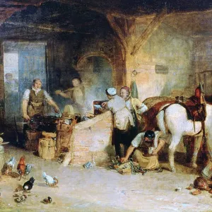A Country Blacksmith Disputing upon the Price of Iron Print, c1807