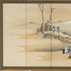 Country Scenes and Mount Fuji; one of a pair, Edo period, ca. 1830-1832. Creator: Hokusai