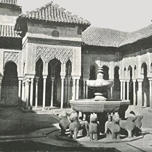 The Court of the Lions, Alhambra, Granada, Spain, 1895. Creator: W &s Ltd