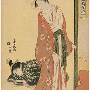 Courtesan Going to Bed, from the series "Ten Types of Beauties in Pictures