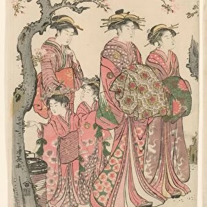 The Courtesans Senzan, Yasono, and Yasoji of the Chojiya, 1785. Creator: Torii Kiyonaga