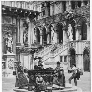 Courtyard of the Ducal Palace, Venice, late 19th century. Artist: John L Stoddard