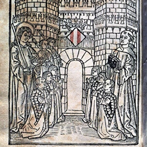 Cover of the edition printed in 1499 Regiment de la Cosa Publica (Regime of