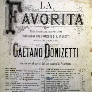 Cover of the score of the opera The Favourite by Gaetano Donizetti