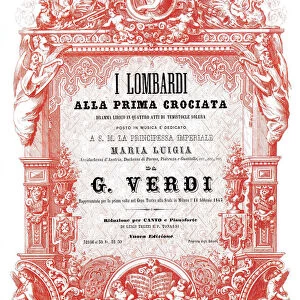 Cover of the vocal score of opera I Lombardi alla prima crociata by Giuseppe Verdi, 1861
