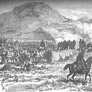 Covering the retreat of the fifty-eighth regiment after the Battle of Laings Nek, c1880
