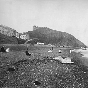 Criccieth - View of the Beach and the Castle, 1895