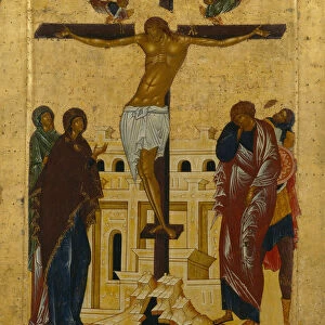 The Crucifixion, 1497. Artist: Russian icon