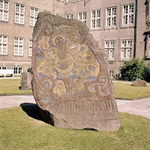 Crucifixion on Great Runestone of Harald Bluetooth, King of Denmark, c985, (20th century)