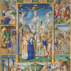 The Crucifixion with Six Scenes from the Passion of Christ. Artist: Master of Jacques de Besancon (active 1480-1510)
