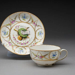 Cup and Saucer, Nyon, c. 1780. Creator: Nyon Porcelain Factory