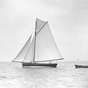 The cutter Jammie under sail, 1911. Creator: Kirk & Sons of Cowes