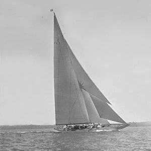 Cutter sailing close-hauled. Creator: Kirk & Sons of Cowes