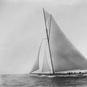 The cutter Shamrock sailing close-hauled. Creator: Kirk & Sons of Cowes