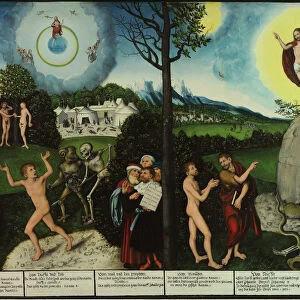 Damnation and Redemption. Law and Grace. Artist: Cranach, Lucas, the Elder (1472-1553)