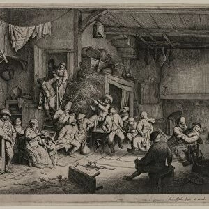 The Dance in the Inn, 1652. Creator: Adriaen van Ostade (Dutch, 1610-1684)