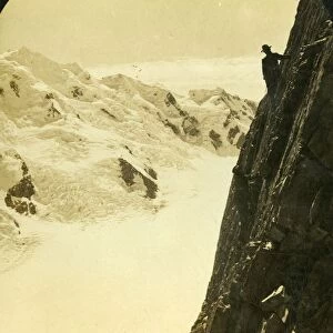 A Dangerous Ascent, Mount Malte Brun, New Zealand, c1909. Creator: George Rose
