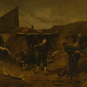Dans la Tranchee, c. 1875. Creator: Etienne Berne-Bellecour