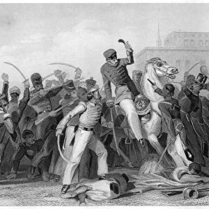 Death of Colonel Finnis at Meerut, 1857, (c1860)