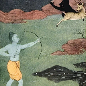 The death of Maricha, 1913. Artist: K Venkatappa