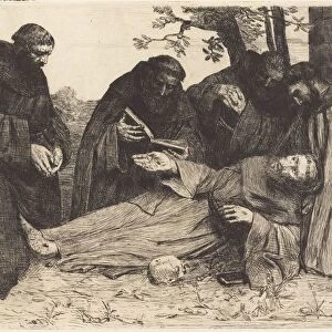 The Death of Saint Francis (La mort de St. Francois). Creator: Alphonse Legros
