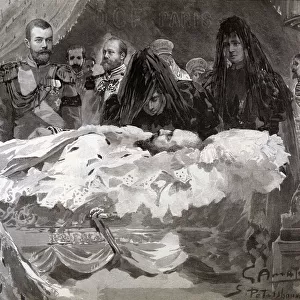Death of Tsar Nicholas II, the Imperial family with his successor Alexander III, Tsar of Russia