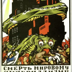 Death to World Imperialism, poster, 1919. Artist: Dmitriy Stakhievich Moor