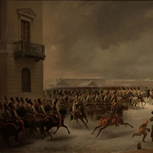 The Decembrist revolt at the Senate Square on December 14, 1825. Artist: Timm, Vasily (George Wilhelm) (1820-1895)