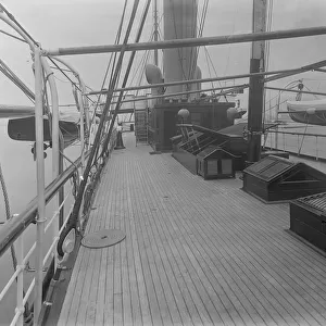 Top deck on steam yacht Venetia, 1920. Creator: Kirk & Sons of Cowes
