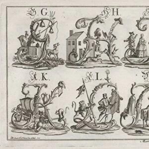 Decorated Roman alphabet, 1755. Creator: Johann David Nessenthaler