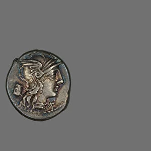 Denarius (Coin) Depicting the Goddess Roma, 134 BCE. Creator: Unknown
