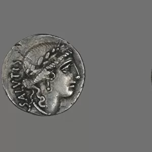 Denarius (Coin) Depicting the Goddess Salus, about 49 BCE. Creator: Unknown