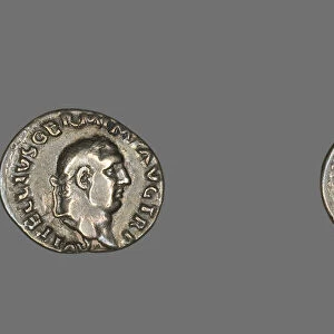 Denarius (Coin) Portraying Emperor Vitellius, 69 (late April-December). Creator: Unknown