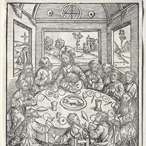 Der Schatzbehalter: The Last Supper, 1491. Creator: Michael Wolgemut (German, 1434-1519)
