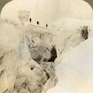 Descent of Mt. Blanc - enormous crevasses near the summit, Alps, 1901. Creator