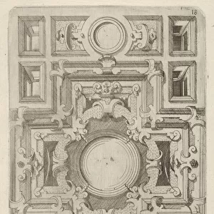 Design for a Ceiling with Strapwork and a Cross-shaped Center, 1609
