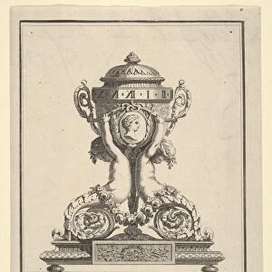 Design for a Clock, Title Page to Cahier de six Pendules, ca. 1770