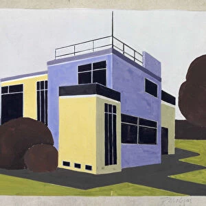 Design for a Detached House, 1923. Creator: Molnar, Farkas (1897-1945)