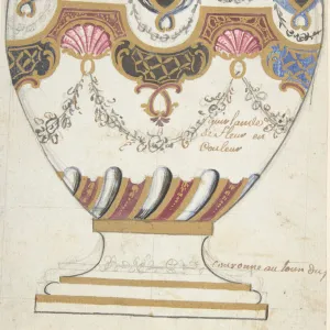 Design for a Porcelain Vase, 19th century. Creator: Anon