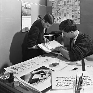 Design room at a printing company, Mexborough, South Yorkshire, 1959