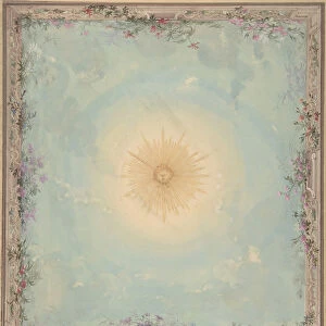 Designs for Ceilings with Central Sunburst, 19th century. Creator: Charles Monblond