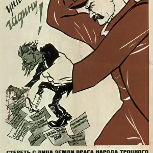 Destroy the enemy of the people Trotsky!, 1937. Artist: Deni (Denisov), Viktor Nikolaevich (1893-1946)