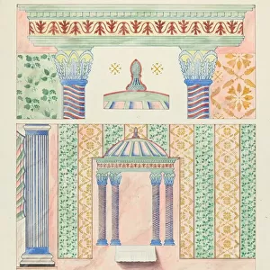 Details of Wall Paintings, Side Wall of Sanctuary, 1935 / 1939. Creator: Randolph F Miller
